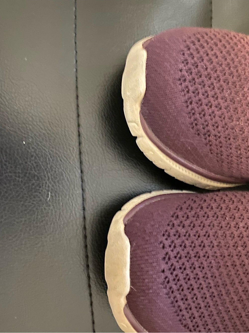 Skechers Slip-On Knit Sneakers in Plum and Cream - Picture 9 of 9